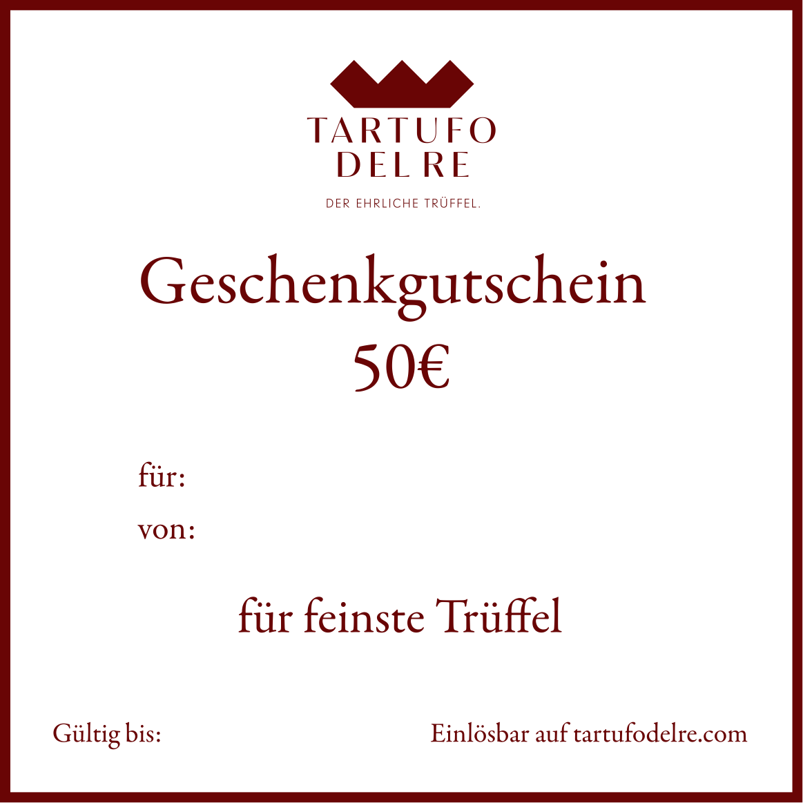Geschenkgutschein im Wert von 50€ - digitaler Versand
